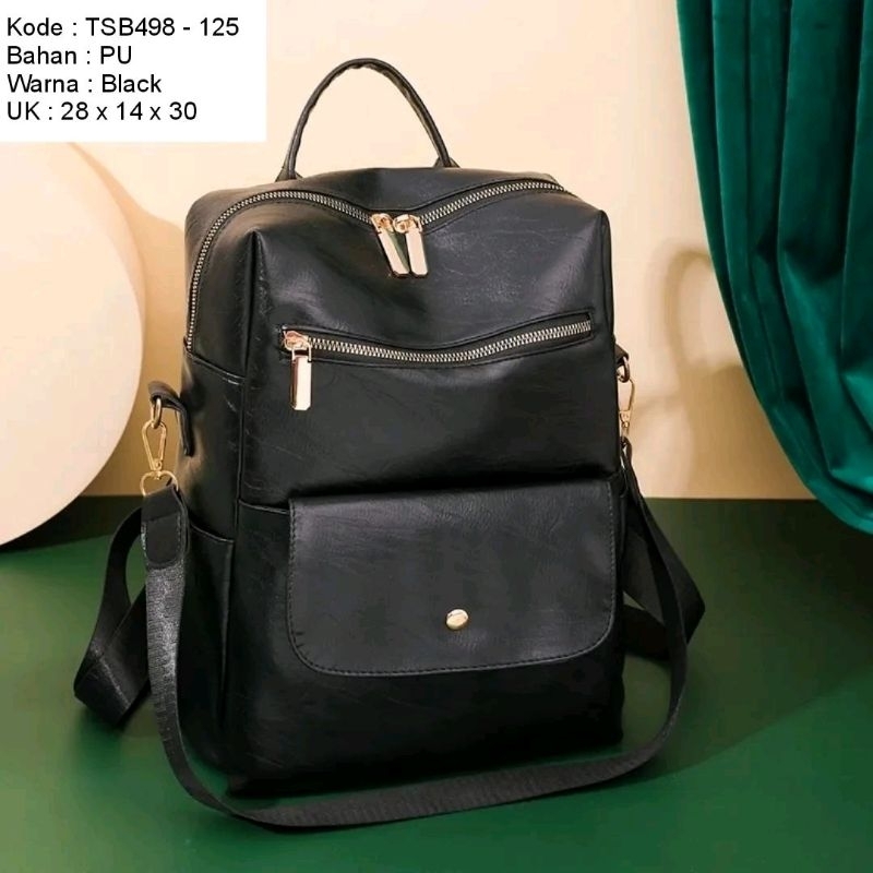 ❤️Tas Surabaya  Tas Import Ransel Korea  Ready Surabaya TSP498 BLACK