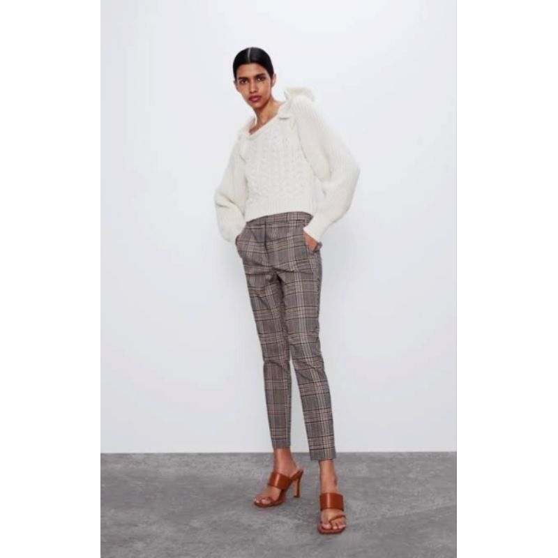 ZARA PLAID TROUSERS