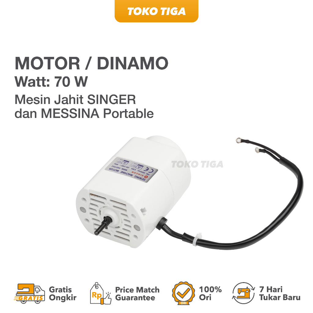 Motor / Dinamo Mesin Jahit SINGER dan MESSINA Portable (70 Watt)