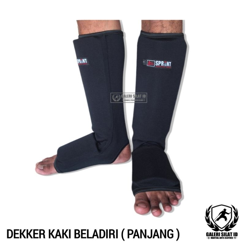 Deker Kaki Beladiri Panjang - Dekker Silat Panjang - Pelindung Kaki Olahraga Beladiri Silat Karate Taekwondo MMA Boxing Wushu Muay Thai ShinPad Shin Guard Sprint Martial Arts