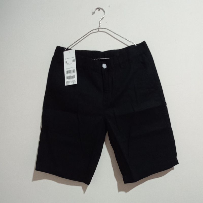 celana pendek linen pria giordano original