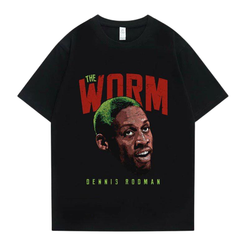 Tshirt Kaos Oversize The Worm Dennis Rodman Bootleg Vintage Rap Tee Tersedia 2 Warna Pilihan