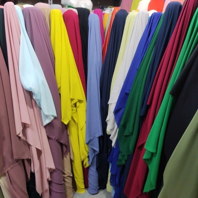 Kain CERUTY BABYDOLL premium polos buat hijab,gamis,pasmina