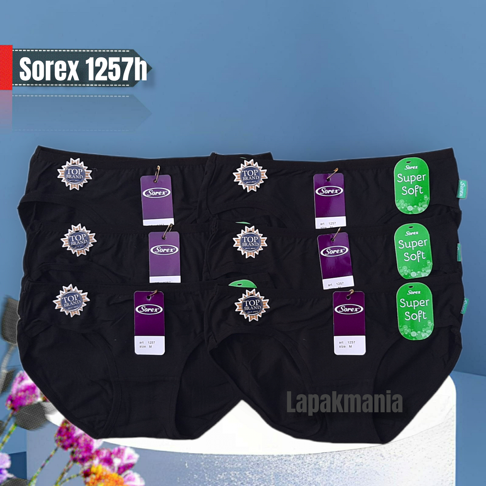 CD Sorex 1257H Khusus Warna Hitam | Celana Dalam Wanita Cutting Mini