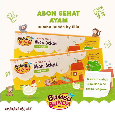 

Bumbu Bunda By Elia Abon Sehat 3x15gr Non MSG & Pengawet - MPASI Anak / Abon