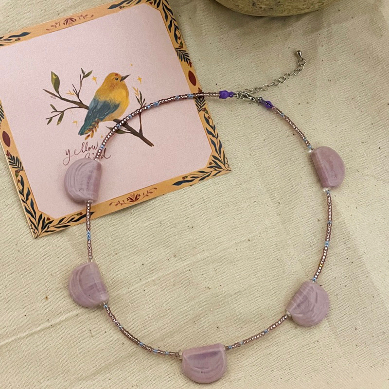STITCH WITCH | Melaut necklace “Scallop” | handmade glass beads | lokal kalung manik kaca Jombang