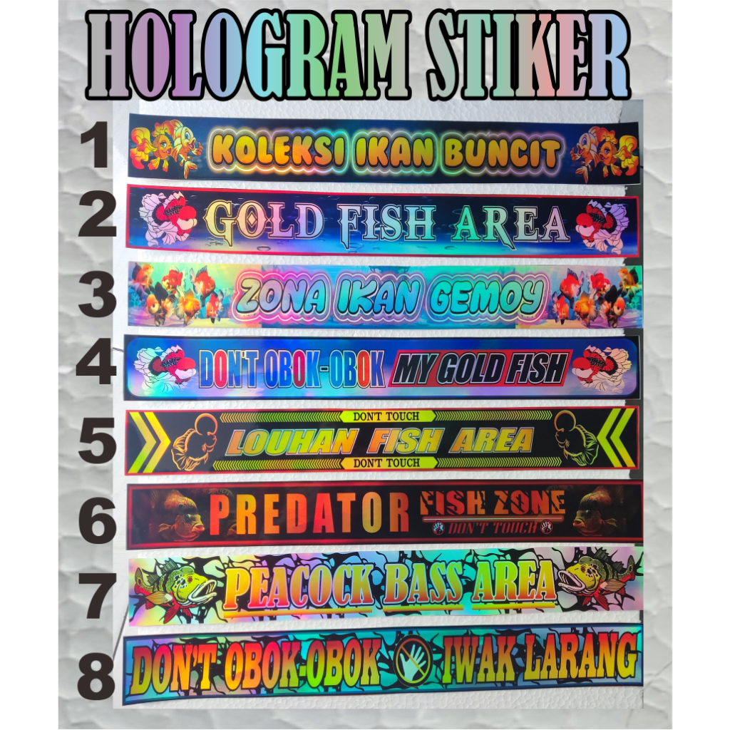 STIKER HOLOGRAM IKAN KOKI / STIKER AKUARIUM GOLDFISH