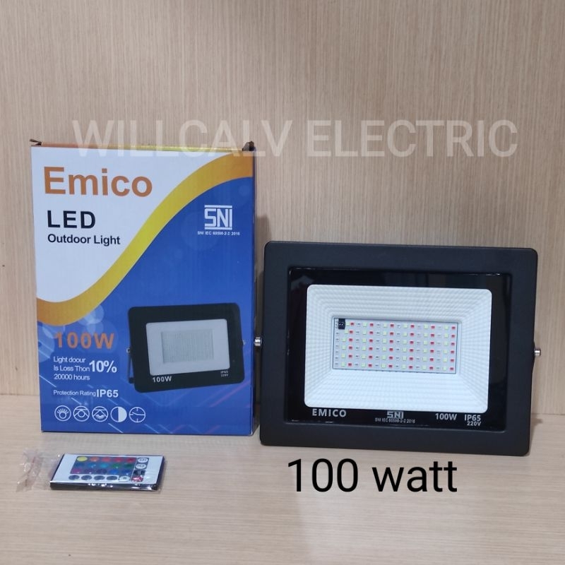 Lampu sorot led RGB 100W Ac 220V / Lampu sorot 100W RGB led Ac 220V