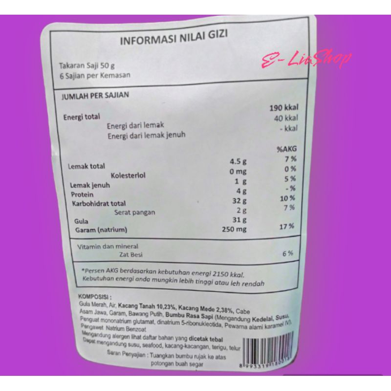 

Korzaln Bumbu Rujak Kacang Mede Sedang Enak