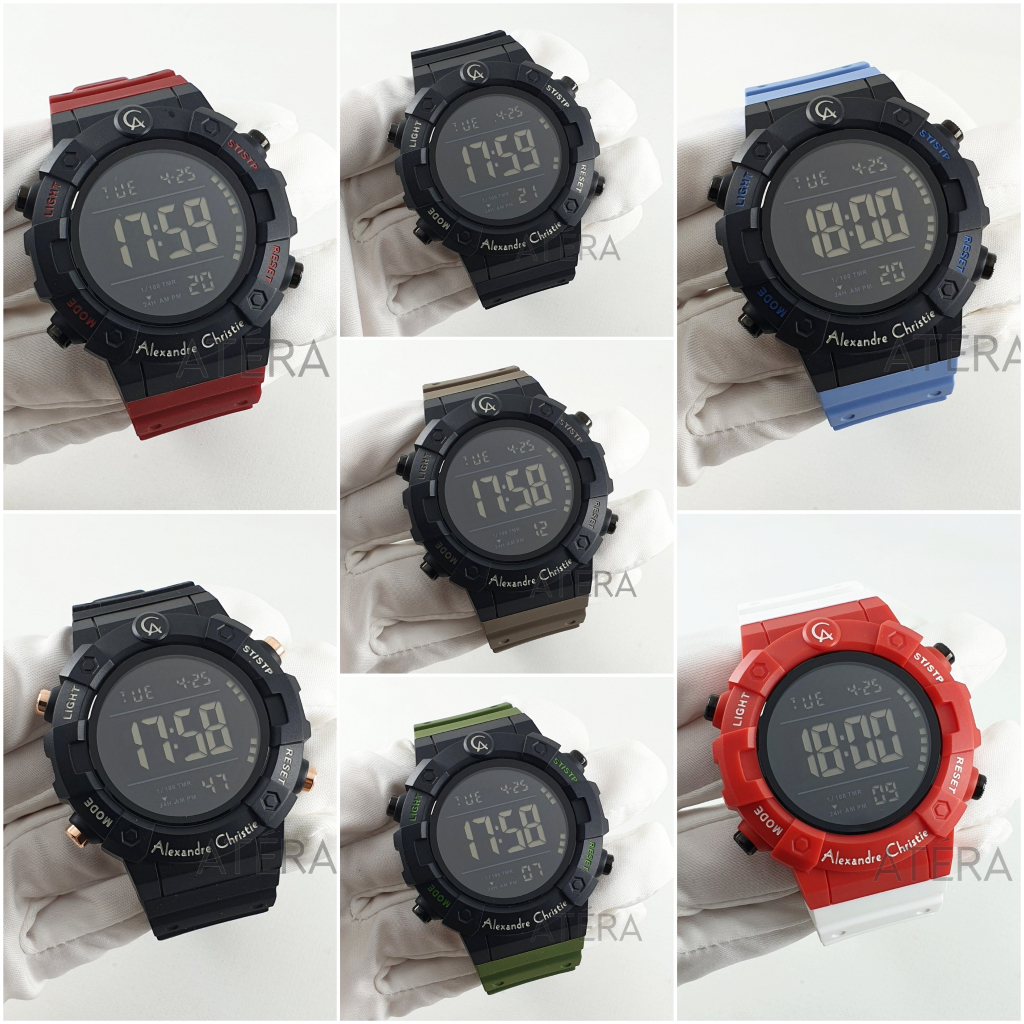 ALEXANDRE CHRISTIE AC 9388 PRIA ORIGINAL / JAM TANGAN ALEXANDER COWOK AC9388 MH KARET RUBBER DIGITAL