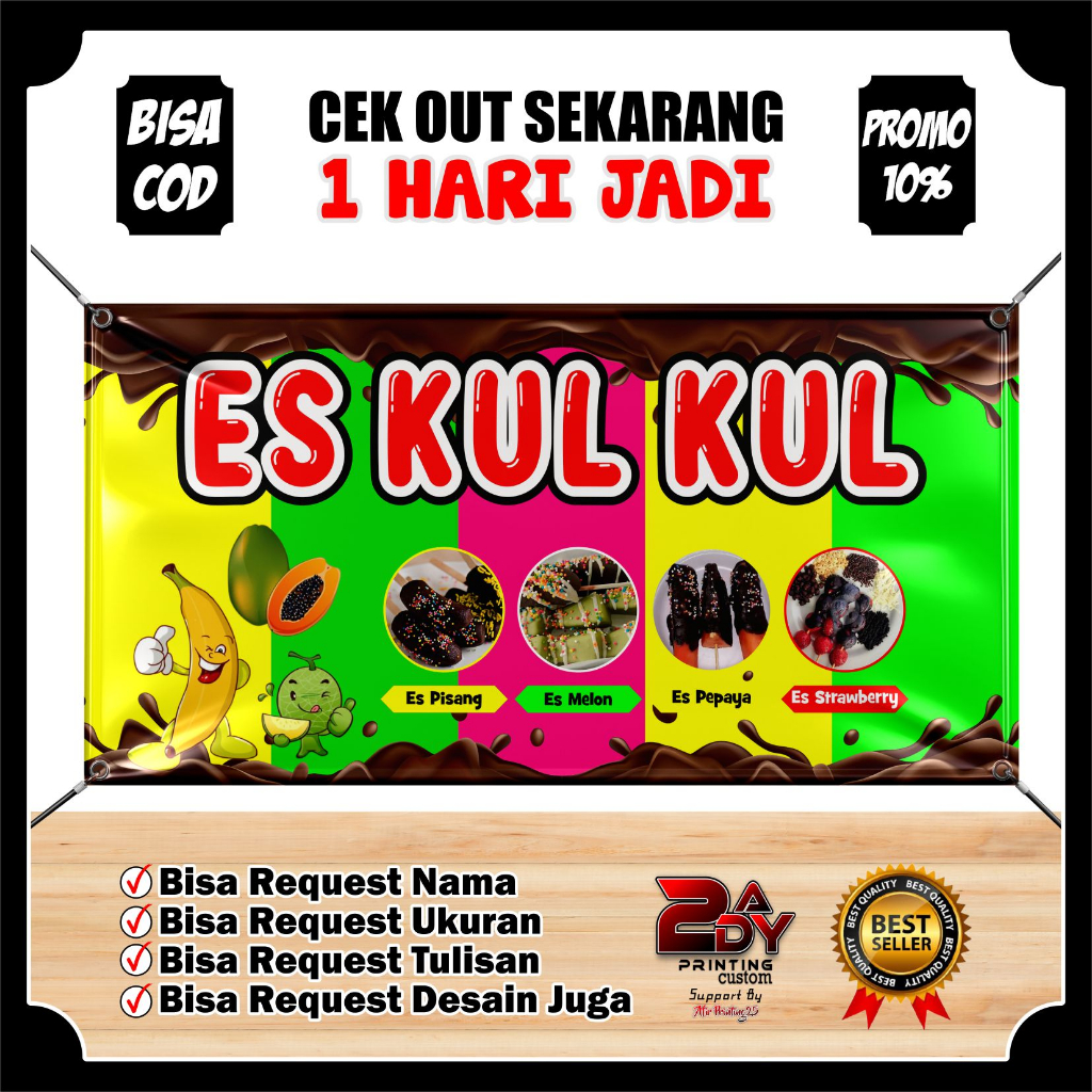 Spanduk Banner Backdrop Es Kul Kul Buah Viral / Banner Jualan Es Kul Kul