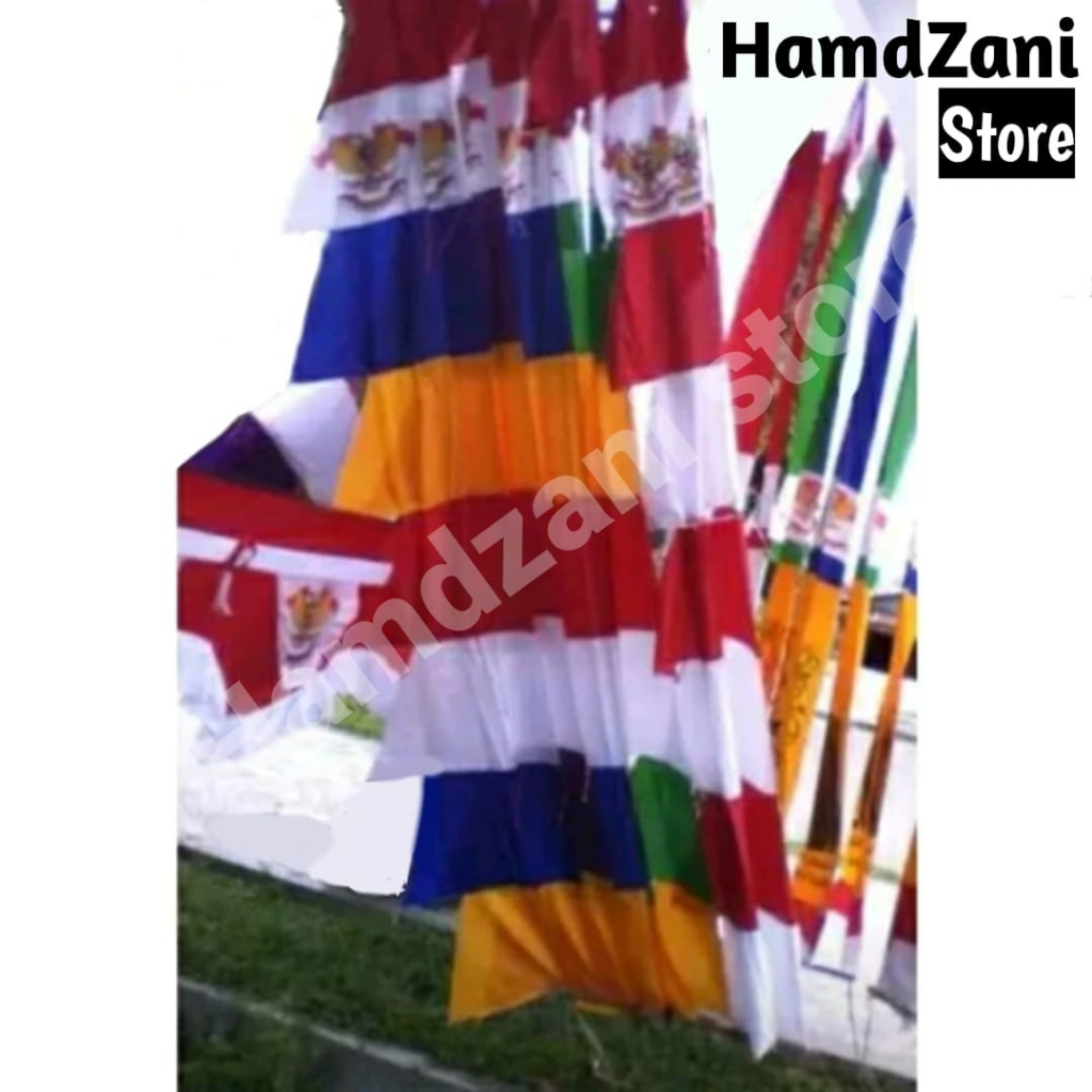 Bendera Umbul Zig Zag Gergaji 8 Mata Daun _ Merah Putih &amp; Warna Warni