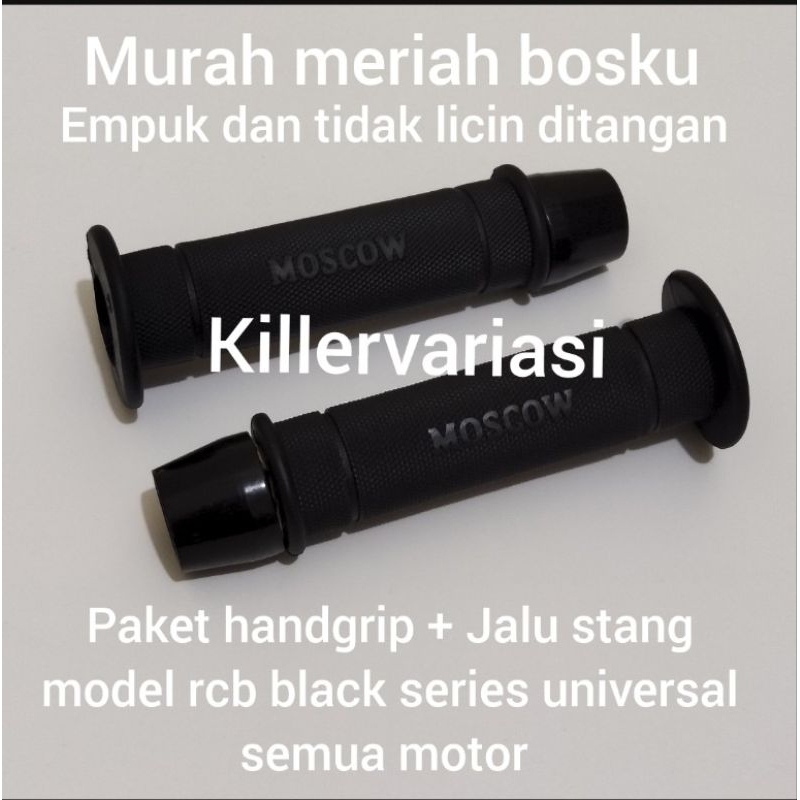 PROMO HANDGRIP MODEL RCB MOSCOW HANDGRIP + JALU STANG BLACK SERIES BEAT MIO VARIO SCOOPY VIXION CBR 