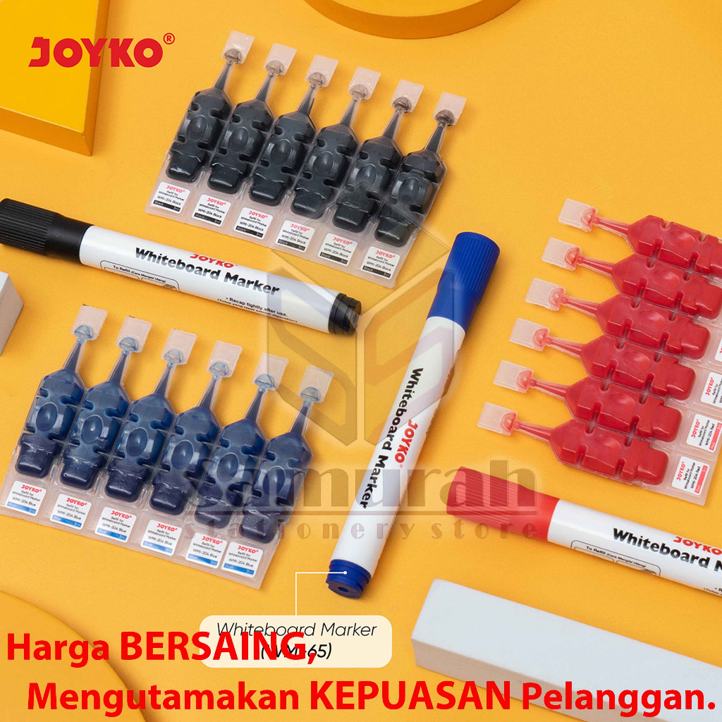 

RK Tinta White Board Joyko WMI 204 Isi Ulang Refill Khusus untuk WM 65 / WM-65 Warna Hitam - Biru -