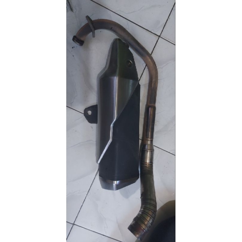 Kenalpot ori ninja 250 pnp yamaha byson leher R15 cacing tinggal pasang