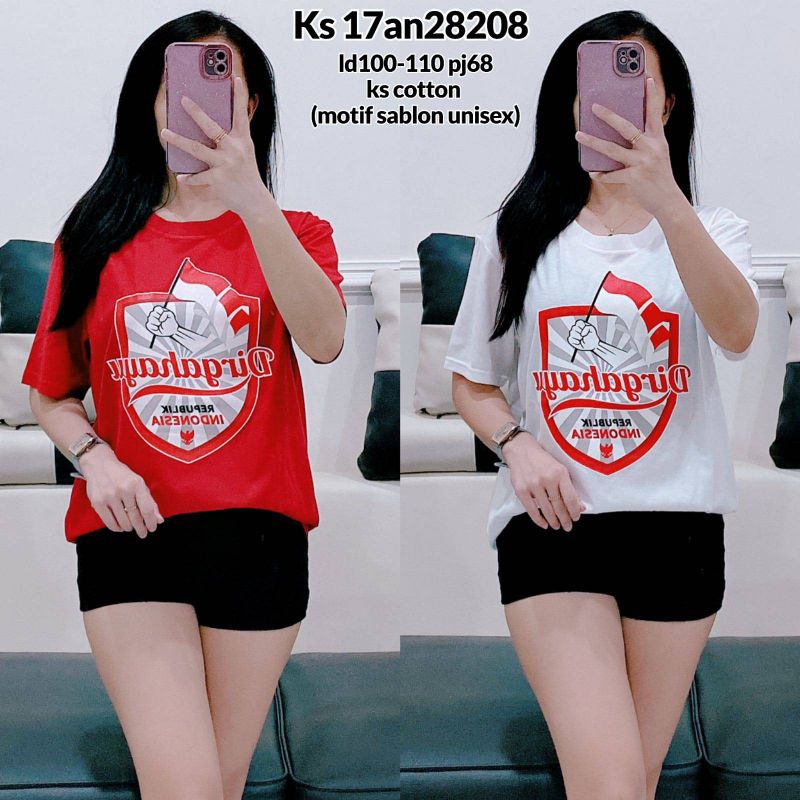 28208 KAOS KATUN MERAH PUTIH 17 AGUSTUS