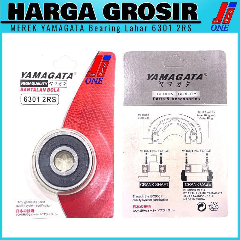 Bearing Lahar 6301 2RS 1pcs Merk Yamagata