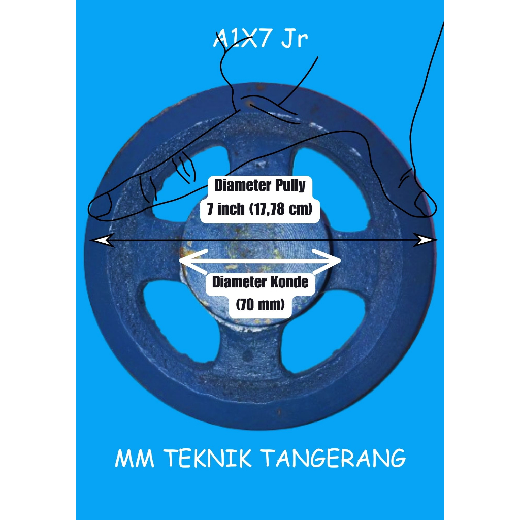Pully A1 x 7" Jari Besi Ancuran Poli A1 x 7 inchi Pulley Cor besi Anc 7 inch A1x7" A1x7 A 1x7" 1x7 i