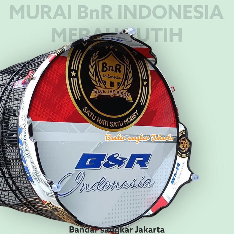 SANGKAR KANDANG MURAI BnR DECAL INDONESIA MERAH PUTIH
