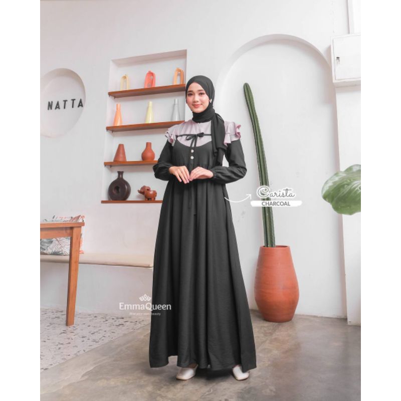 EmmaQueen - Gamis Muslim Dress Simple - Dress Carista