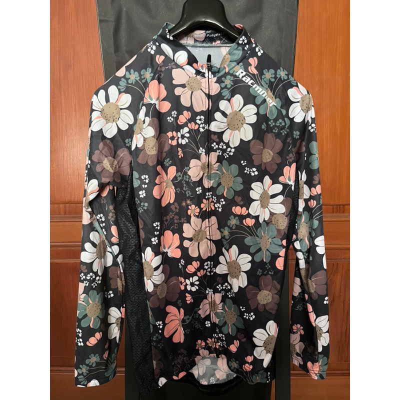 RACMMER women cycling jersey sepeda, lengan panjang long sleeves, size XL, motif flowers bunga, seco