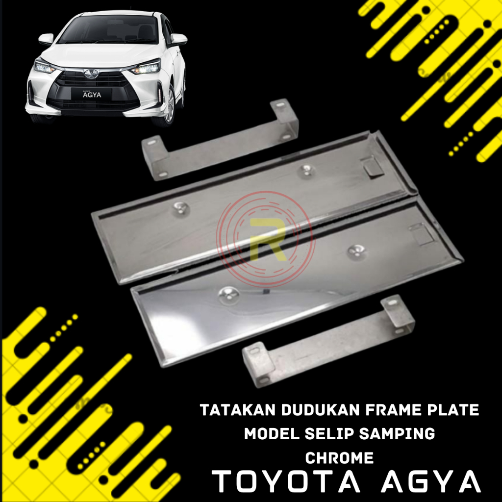 Tatakan Dudukan Plat Nomor Mobil Model Selip Samping Agya