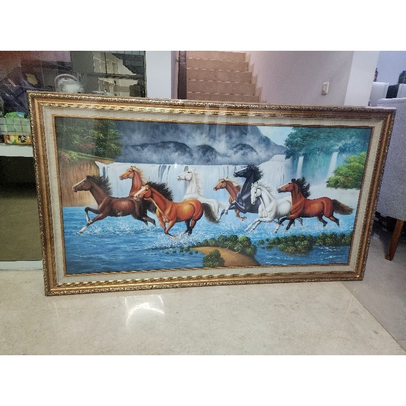 lukisan hoki 8 kuda berlari