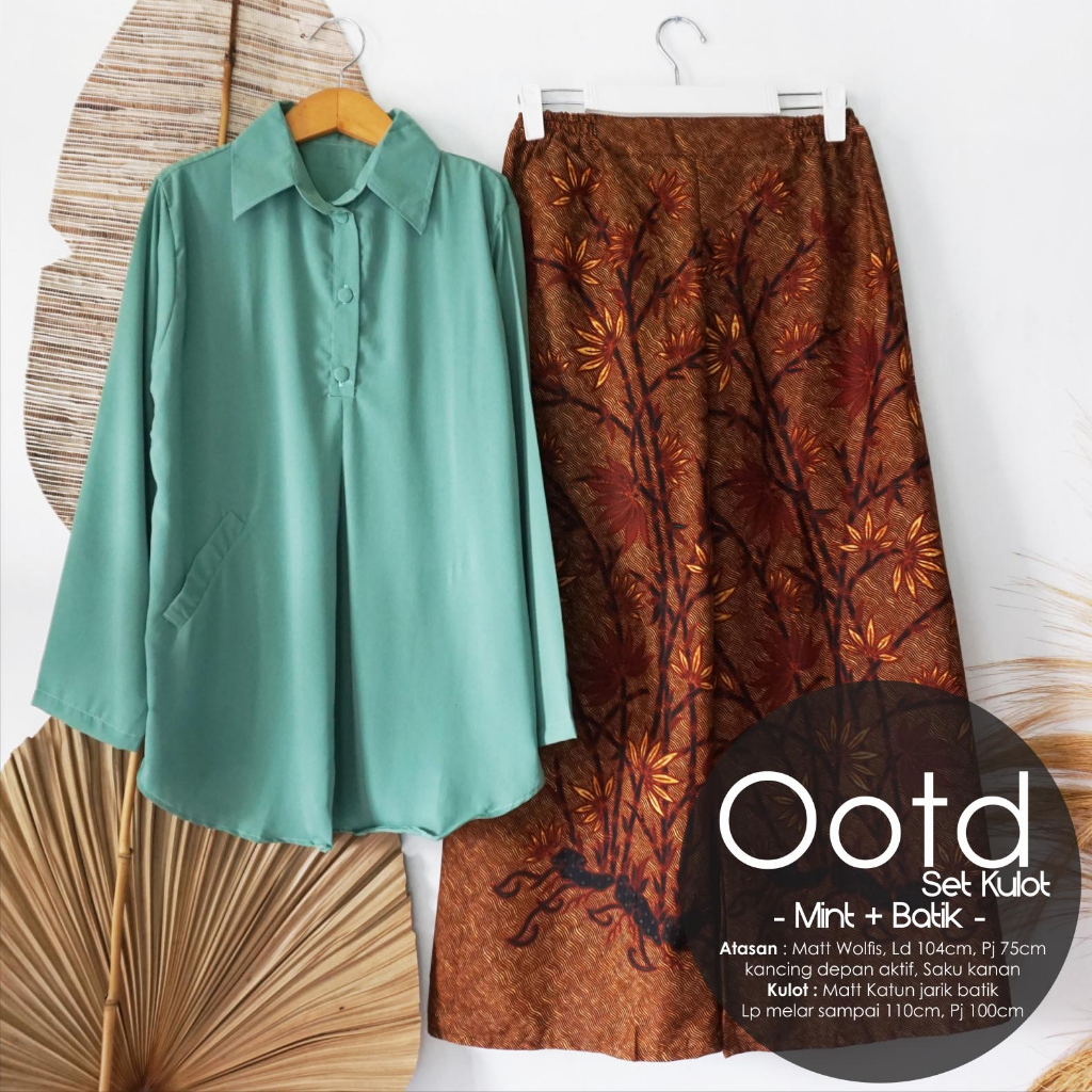 SETELAN BATIK WANITA MODERN BAWAHAN BATIK KULOT TERBARU KEKINIAN KULOT OOTD PINK ORIGINAL BY OHANA