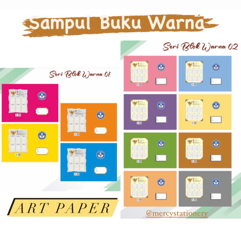 

20 Lembar - Sampul Buku Warna Kwarto Boxy Tebal SH Art Paper 80 Gr Sampul Buku Tulis