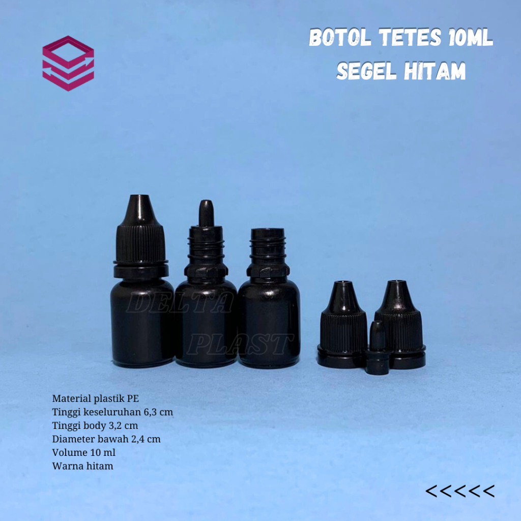 Botol tetes 10 ml segel hitam