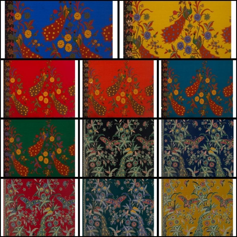 Kain Batik Unggul Jaya Hitam Manis / Kain UJ H. Santoso motif merak