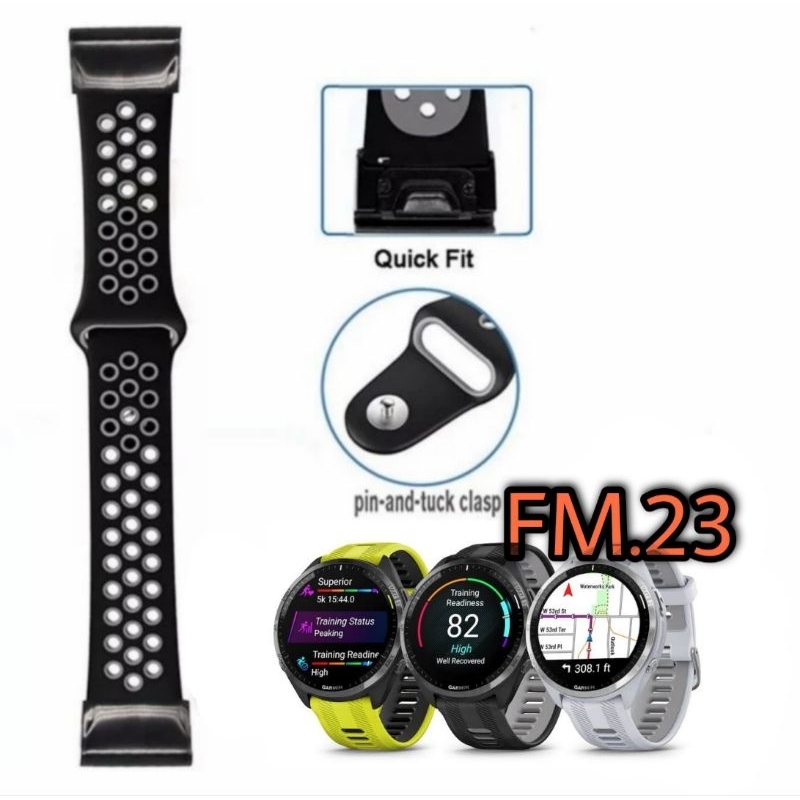 STRAP TALI JAM NIKE QUICK FIT RUBBER GARMIN FORERUNNER 970 935 945 955 965 MUSIC SOLAR EDITION