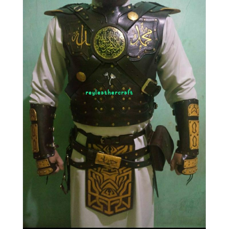 kostum // baju zirah // leather armor // kulit sapi asli REAL PICT