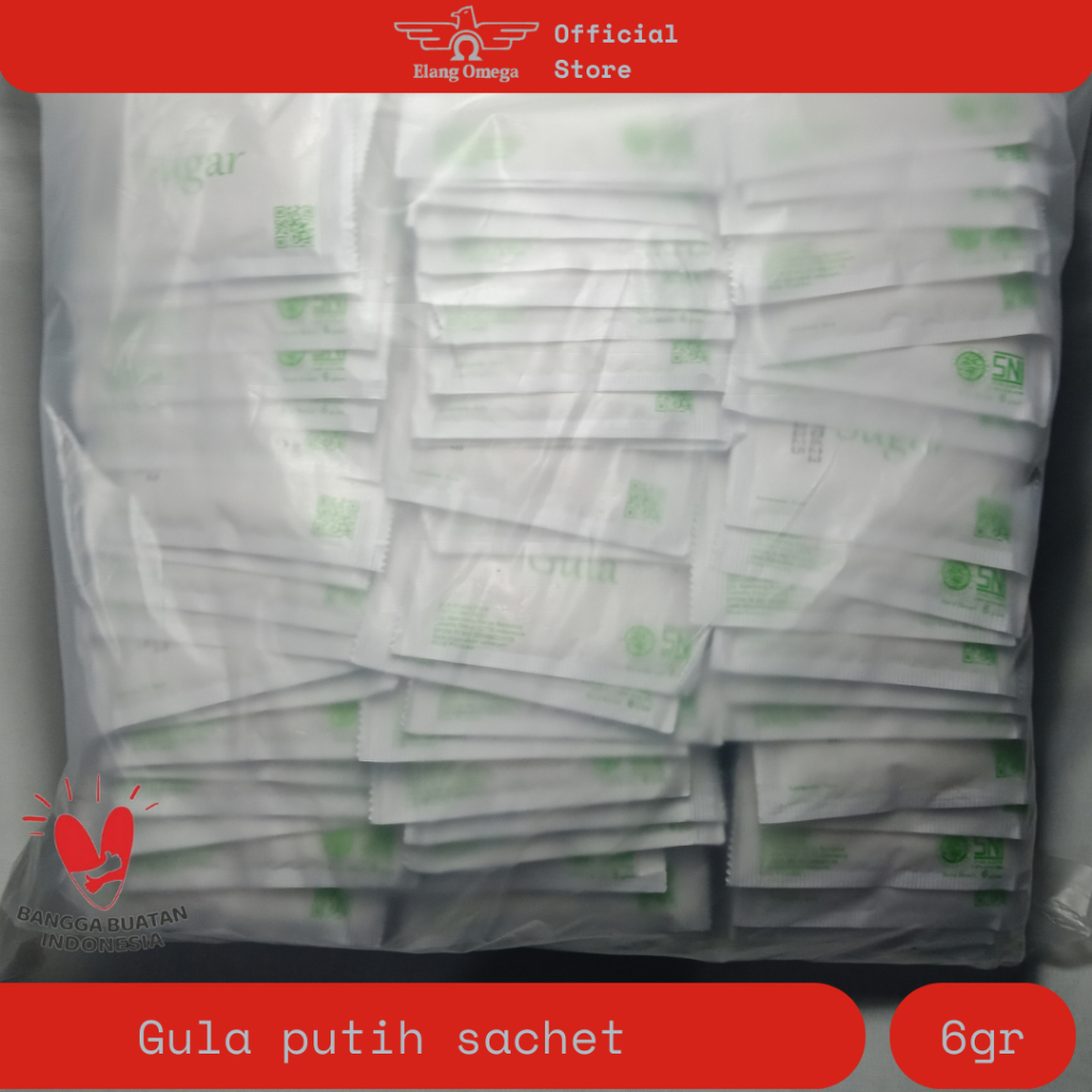 

gula putih mini / gula pasir / gula sachet netto 6gr isi 1 pack 250pcs amenities hotel [250 pcs]