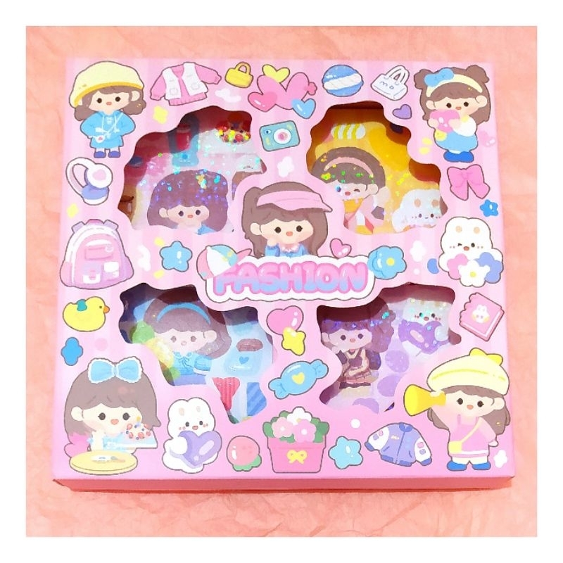 

Sticker Momojan Fashion Glitter Hologram Mini (100 lembar) Journaling Kit Anak
