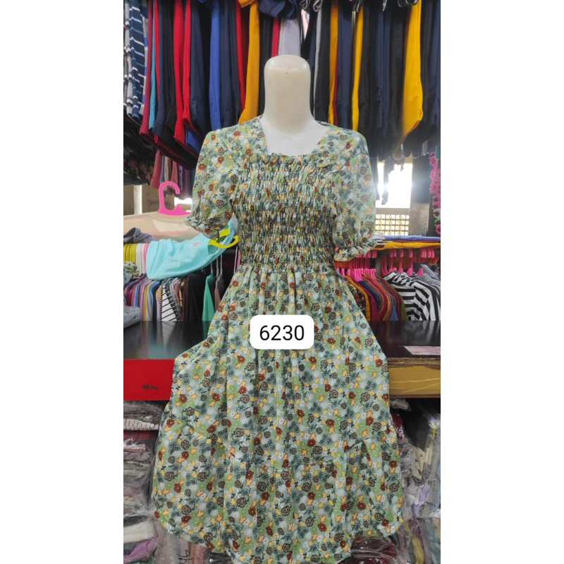 DASTER KERUT PENDEK/DASTER KERUT DADA BALI / ALL SIZE L WARNA RANDOM BAHAN RAYON MOTIF BUNGA BANYAK