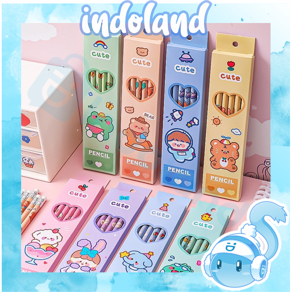 

☀ INDOLAND ☀ Pensil Set Isi Banyak / Pensil Set Alat Tulis Sekolah Anak Lucu / Pensil Set Pack Cute / Pensil Anak Karakter Lucu S085