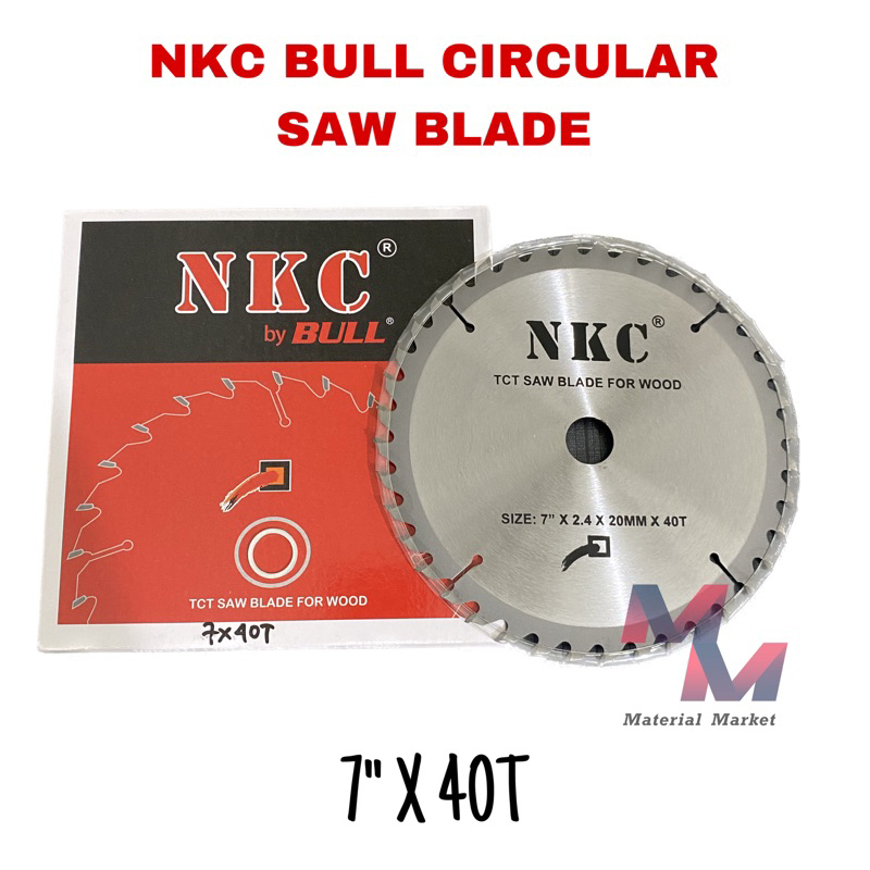 Circular Saw Blade 7” X 40T NKC BY BULL - Mata Gergaji Circular Saw Blade