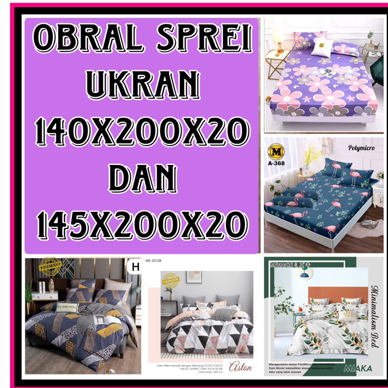 SPREI UKURAN 140x200/145x200 SPREI CANTIK halus