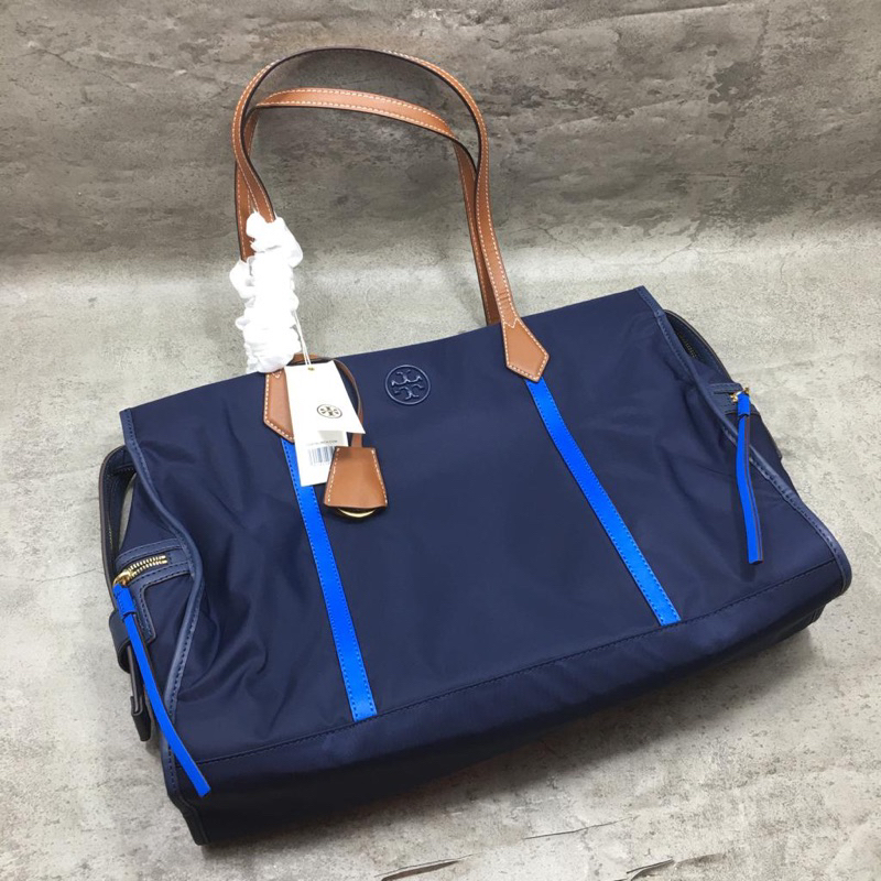 TB Perry Nylon Color-Block Oversized Tote