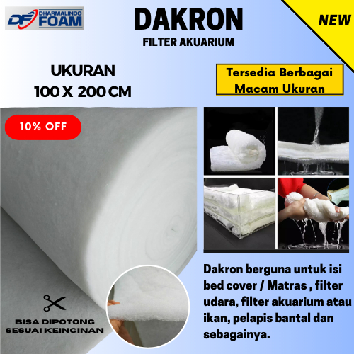 Kapas Busa Filter Aquarium dakron 200x100 cm Super premium Media Filter Akuarium