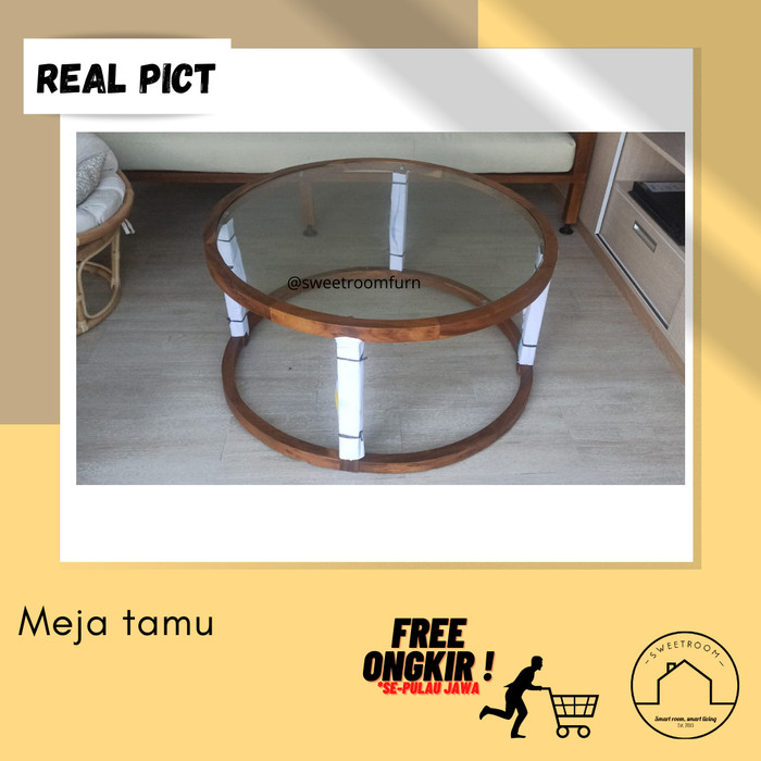 Meja tamu - meja cafe- meja kekinian - meja unik - meja bulat