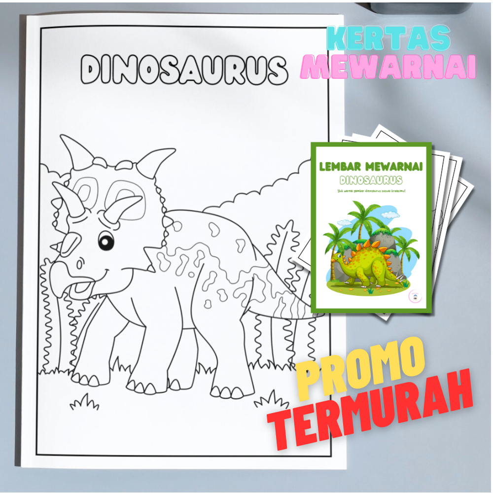 

KERTAS MEWARNAI GAMBAR EDISI DINOSAURUS II ukuran A4 untuk Anak PAUD TK Dan SD PROMO TERMURAH !!