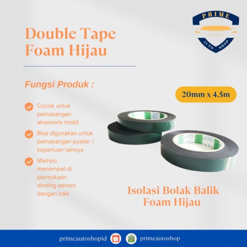 

Isolasi Bolak Balik Hijau / Double Tape Foam Hijau