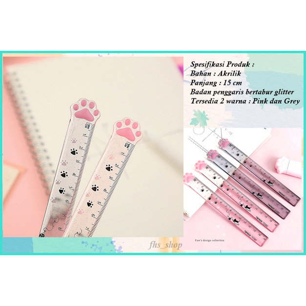 

Penggaris Aesthetic Penggaris Glitter Penggaris Transparan Penggaris Unik Penggaris Lucu Paw Cat Glitter 15cm Acrylic Ruler