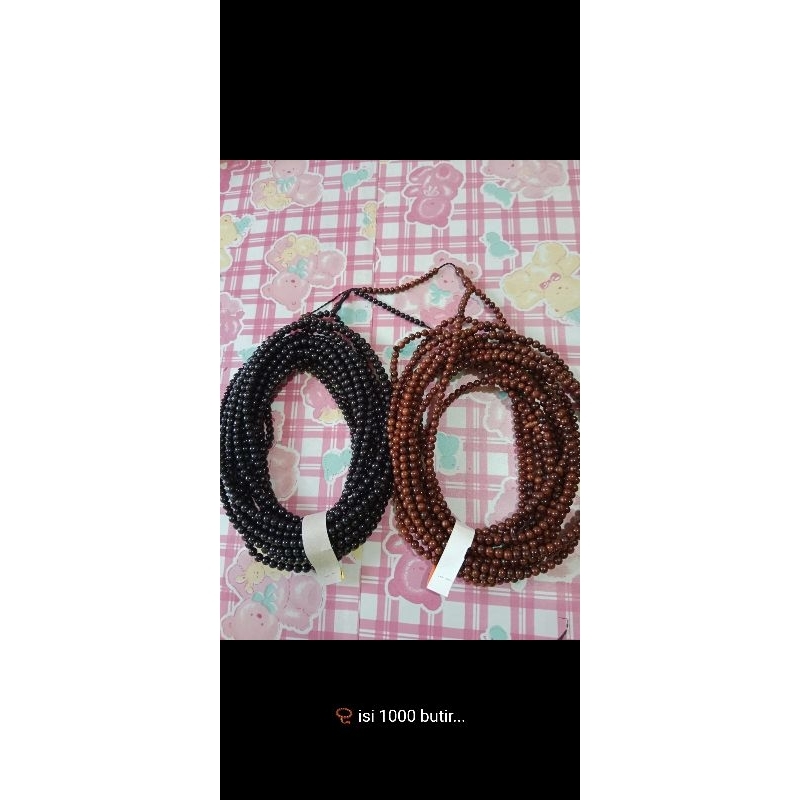 TASBIH kayu KOKKA KAUKAH FUKAHA ISI 1000 BUTIR OROGINAL 100%