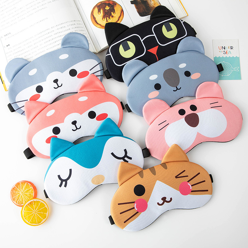 Penutup Mata tidur eye cover mask kacamata anak motif hewan binatang kartun Lucu cartoon Untuk Tidur Gel Biru Dingin  masker mata sleeping mask Kucing Penguin Harimau Koala