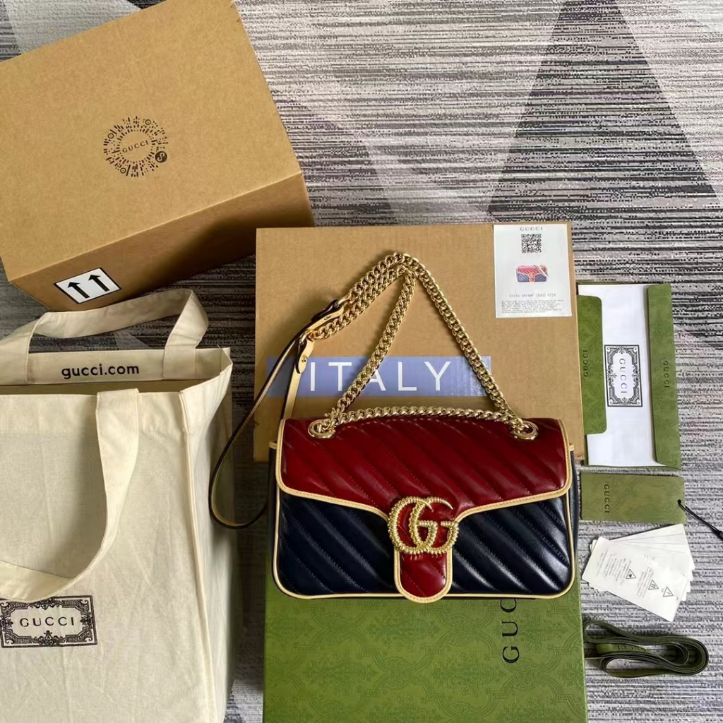 Gucci gg marmont series small chain shoulder backpack