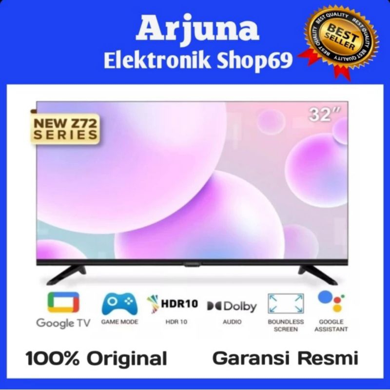 Coocaa 32Z72 LED TV 32 Inch Google TV Dolby Audio Digital TV Ok Google
