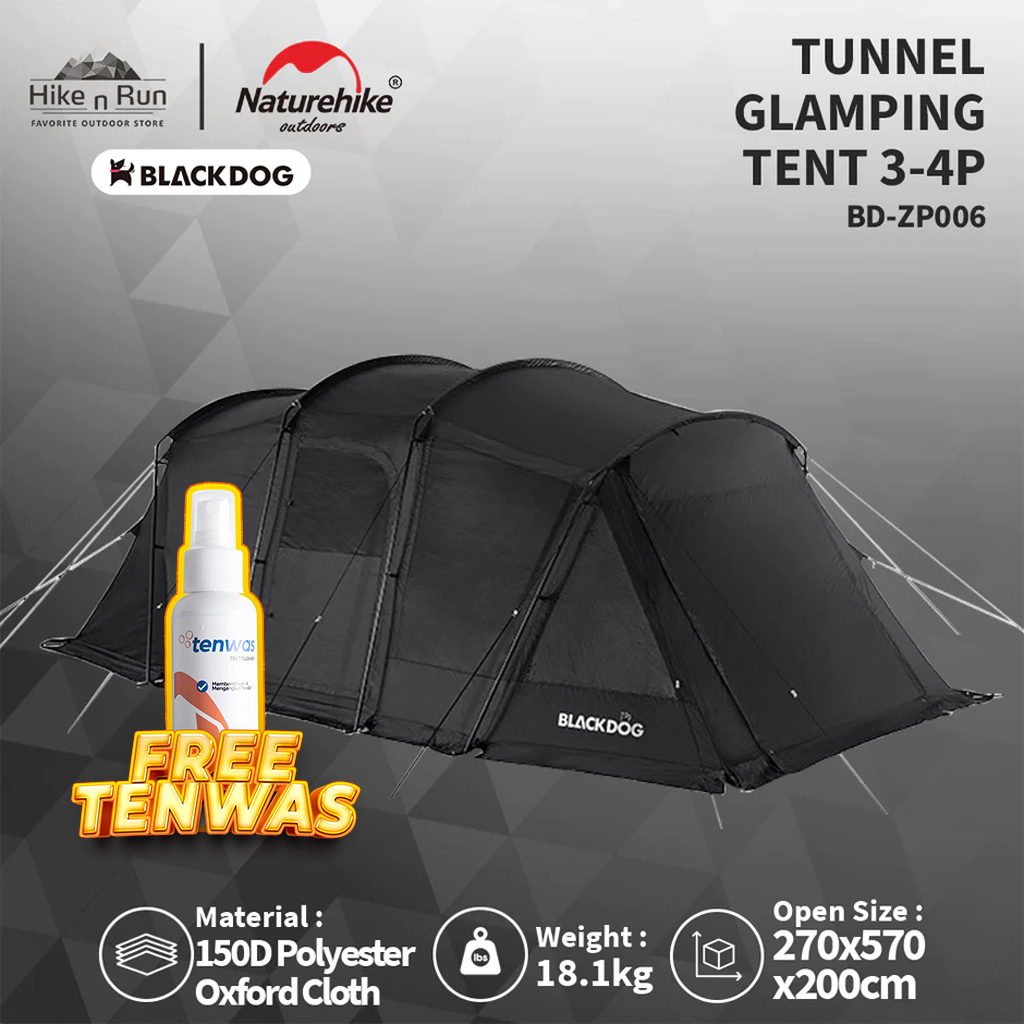 Tenda Camping Blackdog BD-ZP006 Tunnel Glamping Tent 3-4P